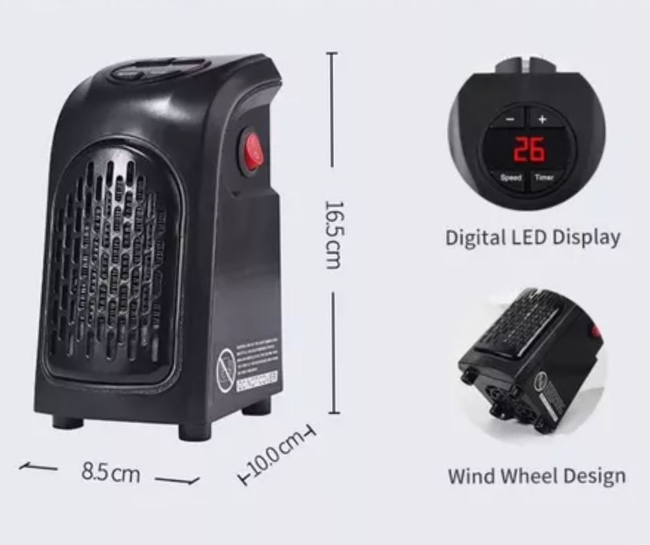 Calefactor Portatil Con Visor Digital 220v Programable 400w — MdeOfertas